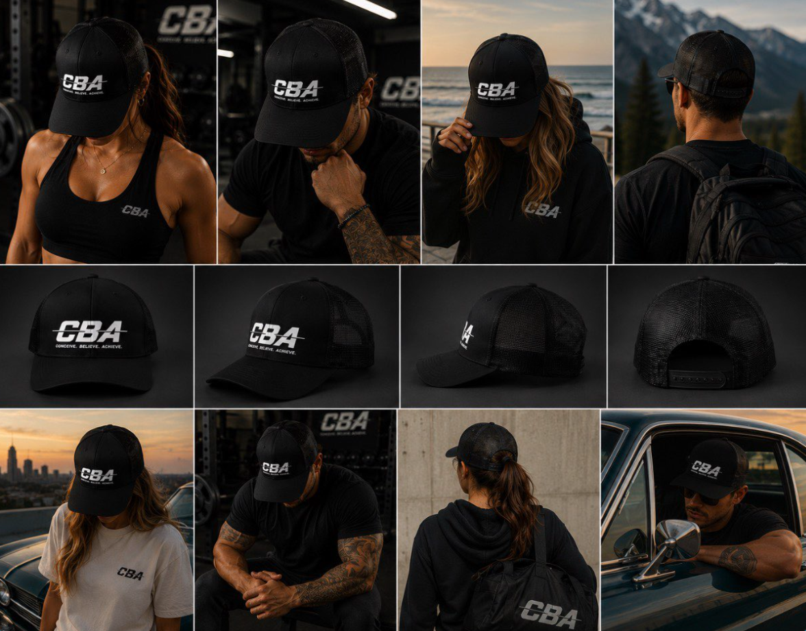 Trucker Hat Snapback - CBA "Conceive. Believe. Achieve." Retro Mesh Cap